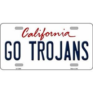 NCAA Go Trojans  License Plate Metal Sign Football So Cal New USC Auto Pac 10